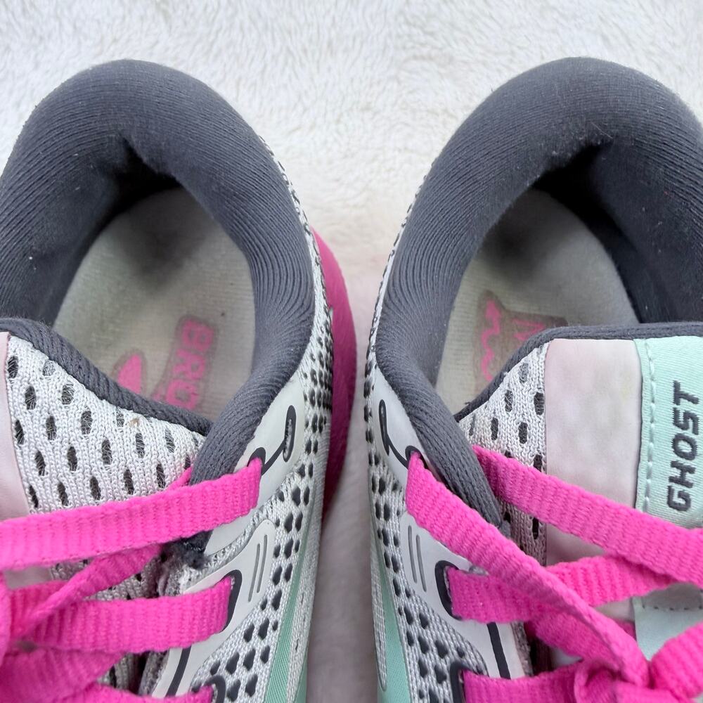 Brooks Ghost 14 Womens Running Shoes Gray Pink Size 8 Athletic Sneakers Shoe - Picture 9 of 10